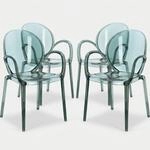 4 St&uuml;hle mit Armlehnen aus transparentem Polycarbonat Camilla Bizzotto - Gr&uuml;n