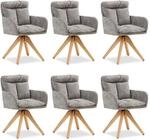 Homestyle4u 6er Set Esszimmerst&uuml;hle Samt Grau - Drehbar Polsterst&uuml;hle |...