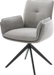 Esszimmerstuhl Nela-Flex Kreuzgestell breit Schwarz Strukturstoff Soft Grau | 360&deg;