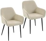 HOMCOM Esszimmerst&uuml;hle 2er-Set mit Cord-Optik f&uuml;r Esstisch Cremewei&szlig; 