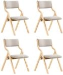 SoBuy Set mit 4 Klappst&uuml;hlen aus Holz, Ergonomische Gepolsterte K&uuml;chen- und