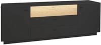 Lowboard Lino Anthrazit matt und Eiche massiv