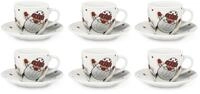 Excelsa Snowman Espressotassen mit Untertasse, Porzellan, Weihnachtsdekoration 64953