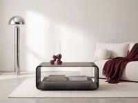 WFL GROUP Couchtisch 100 x 50 cm mit Schwebender Ablage in Cremona Cannolo...