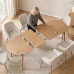 IDIMEX Esstisch LAMISA 120-200 x 80 cm mit ausziehbarer Tischplatte, Eiche...