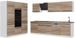 Vicco K&uuml;chenzeile R-Line, Sonoma/Wei&szlig; 180 cm | 12 Module &middot; H&ouml;henverstellbare