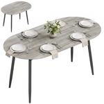 HOMCOM Esstisch Ausziehbar oval 120-160 cm K&uuml;chentisch Erweiterbar | f&uuml;r 4-6