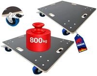 PROREGAL 2er Set Transportroller 800kg 80x60 cm mit 2X Feststellbremse Hercules