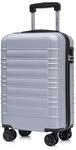 YONSLY Koffer Suitcase M Silber, Trolley Reisekoffer, Kabinenkoffer Rollkoffer