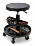 Relaxdays Werkstatthocker, HxD: 42-56x38 cm, schwarz | Relaxdays Werkstatthocker,