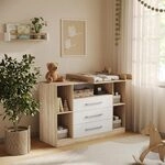 Vicco Wickelkommode Olina, Sonoma/Wei&szlig; 138.3 x 93 cm