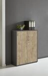 Aktenschrank in Anthrazit Gold Harbor Oak Office Edition abschlie&szlig;bar als