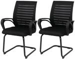 Mendler 2er-Set Konferenzstuhl HWC-K51 - schwarz, Gestell schwarz |...