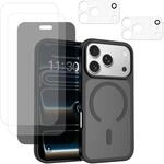 Wigento 6 in 1 Magnet Handyh&uuml;lle f&uuml;r Apple iPhone 18 Pro mit Schutzglas Set 
