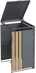 Home Deluxe M&uuml;lltonnenbox Kanto - Erweiterung I Metall in Holzoptik, Anthrazit,