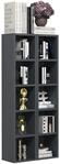 VCM Standregal Anthrazit 20x17x187 cm 10 F&auml;cher Holzwerkstoff Medienregal 