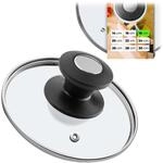 KADAX Glasdeckel, Topfdeckel &Oslash;18 cm mit Schwarz und Silber Griff,...