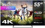 Smart Tech 55QV02K QLED Fernseher 55 Zoll VIDAA Smart TV 4K UHD Aufl&ouml;sung | HDR 