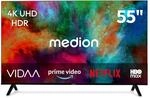 MEDION 138,8 cm (55 Zoll) Ultra HD Fernseher (Smart-TV, HDR10, VIDAA Store, HBO...