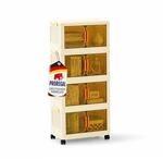 PROREGAL Aufbewahrungsboxen 4 Ebenen, 19 L, Wei&szlig;-Transparent, Stapelboxen mit 1