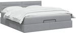 vidaXL Ottoman Bett mit Matratze Hellgrau 180 x 200 cm Stoff | Flexible