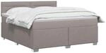 vidaXL Boxspringbett mit Matratze Taupe 180 x 200 cm Stoff