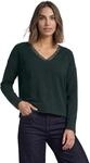 Damen Langarm Shirt mit V-Neck und Spitzendetail