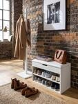 KADIMA DESIGN Schuhbank mit Sitzfl&auml;che Wei&szlig; Garderoben-Bank Holz 60 x 40 x 30...