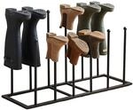 Relaxdays Stiefelhalter, 6 Paar, HxBxT: 45 x 73 x 25 cm, schwarz | Metall, Schuhregal