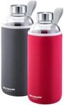Westmark Trinkflasche Viva &ndash; 2er-Set, 1 l, Glas mit Schutzh&uuml;lle |...