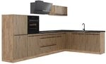 Vicco Eckk&uuml;che R-Line, Artisan-Eiche/Goldkraft Eiche 347 x cm | 8 Module &middot;