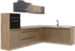 Vicco Eckk&uuml;che R-Line, Artisan-Eiche/Goldkraft Eiche 287 x cm | 12 Module &middot;