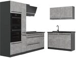 Vicco Eckk&uuml;che R-Line, Beton/Anthrazit 230 x 120 cm | 8 Module &middot;...