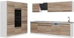Vicco K&uuml;chenzeile R-Line, Sonoma/Wei&szlig; 180 cm | 12 Module &middot; H&ouml;henverstellbare