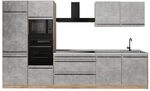 Vicco K&uuml;chenzeile R-Line, Beton/Goldkraft Eiche 340 cm | 7 Module &middot;