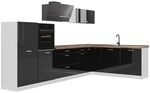 Vicco Eckk&uuml;che R-Line, Schwarz Hochglanz/Wei&szlig; 347 x cm | 8 Module &middot;