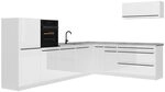 Vicco Eckk&uuml;che R-Line, Wei&szlig; Hochglanz/Wei&szlig; 327 x cm | 8 Module &middot;