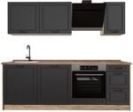 Vicco K&uuml;chenzeile R-Line, Anthrazit Landhaus/Goldkraft Eiche 220 cm | 7 Module...