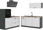 Vicco K&uuml;chenzeile R-Line, Wei&szlig; Landhaus/Anthrazit 160 cm | 6 Module &middot;