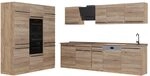Vicco K&uuml;chenzeile R-Line, Sonoma/Goldkraft Eiche 180 cm | 12 Module &middot;