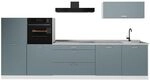 Vicco K&uuml;chenzeile R-Line, Blau-Grau/Wei&szlig; 340 cm | 6 Module &middot;...