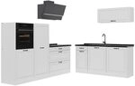 Vicco K&uuml;chenzeile R-Line, Wei&szlig; Landhaus/Wei&szlig; 220 cm | 7 Module &middot;