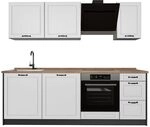 Vicco K&uuml;chenzeile R-Line, Wei&szlig; Landhaus/Anthrazit 220 cm | 7 Module &middot;