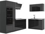 Vicco Eckk&uuml;che R-Line, Anthrazit Hochglanz/Anthrazit 230 x 120 cm | 8 Module &middot;