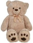 Idena XXL Kuscheltier Teddyb&auml;r mit Schleife, ca. 90 cm | Pl&uuml;schtier in Beige, Teddy