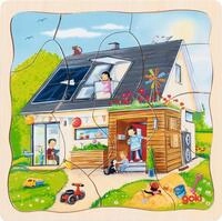 goki 57322 - Schichtenpuzzle Wir Bauen EIN Haus, 3 Schichten mit Motiven von