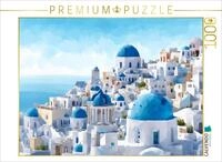 Puzzle &middot; Oia, Santorini, Griechenland | 1000 Teile &middot; Lege-Gr&ouml;&szlig;e 64 &times; 48 cm &middot;
