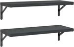 vidaXL Wandregale 2 STK. 75x30 cm Schwarz Edelstahl