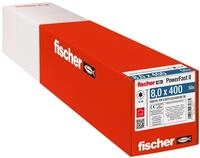 fischer PowerFast II WTP 8,0 x 400, kraftvolle Holzbauschraube mit Tellerkopf,