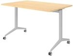 b&uuml;m&ouml; Seminartisch klappbar fahrbar 120x80 cm Ahorn, Gestell Silber -...